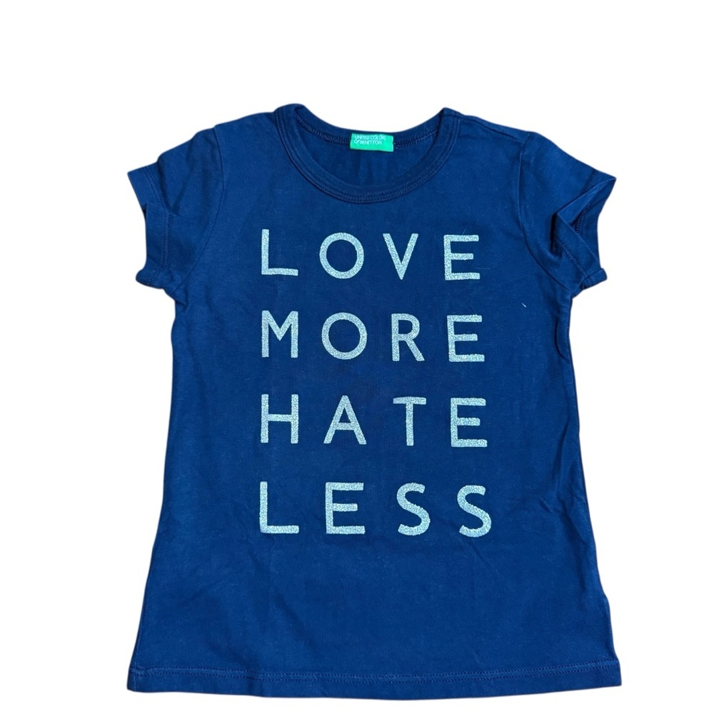 United Colors of Benetton| Kids Navy Blue Short Sleeve Tee Shirt-Size XS